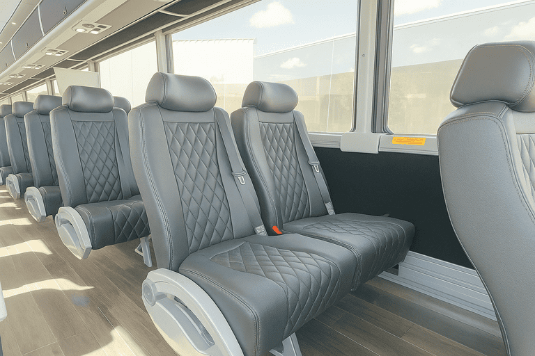 interior of Citrus Heights Coach Bus Service charter bus