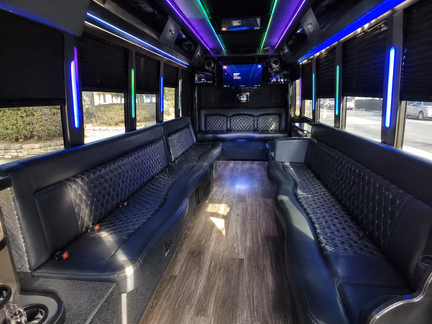 citrus heights 15 passenger party bus interior