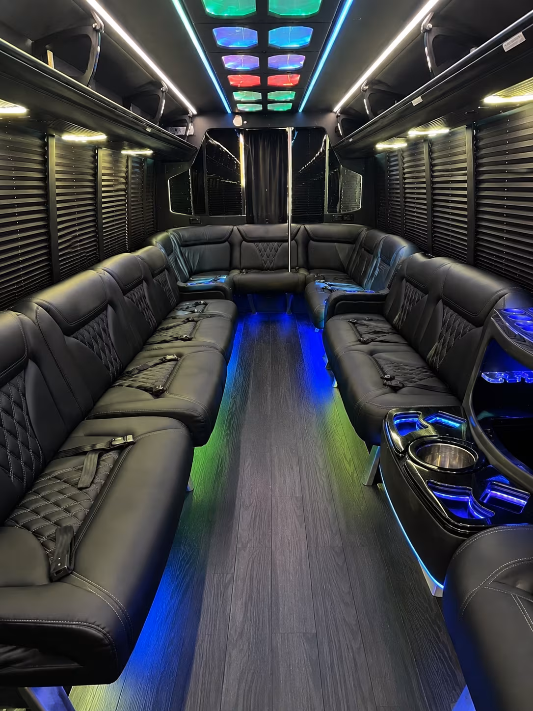 citrus heights 20 passenger party bus interior