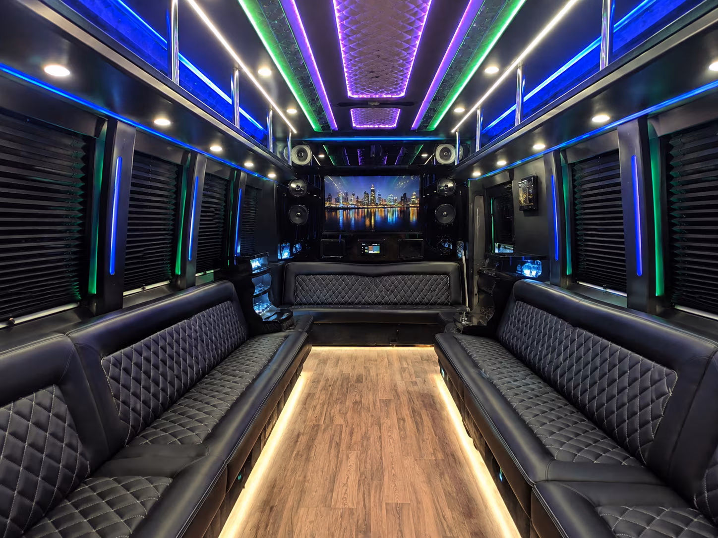 citrus heights 25 passenger party bus interior
