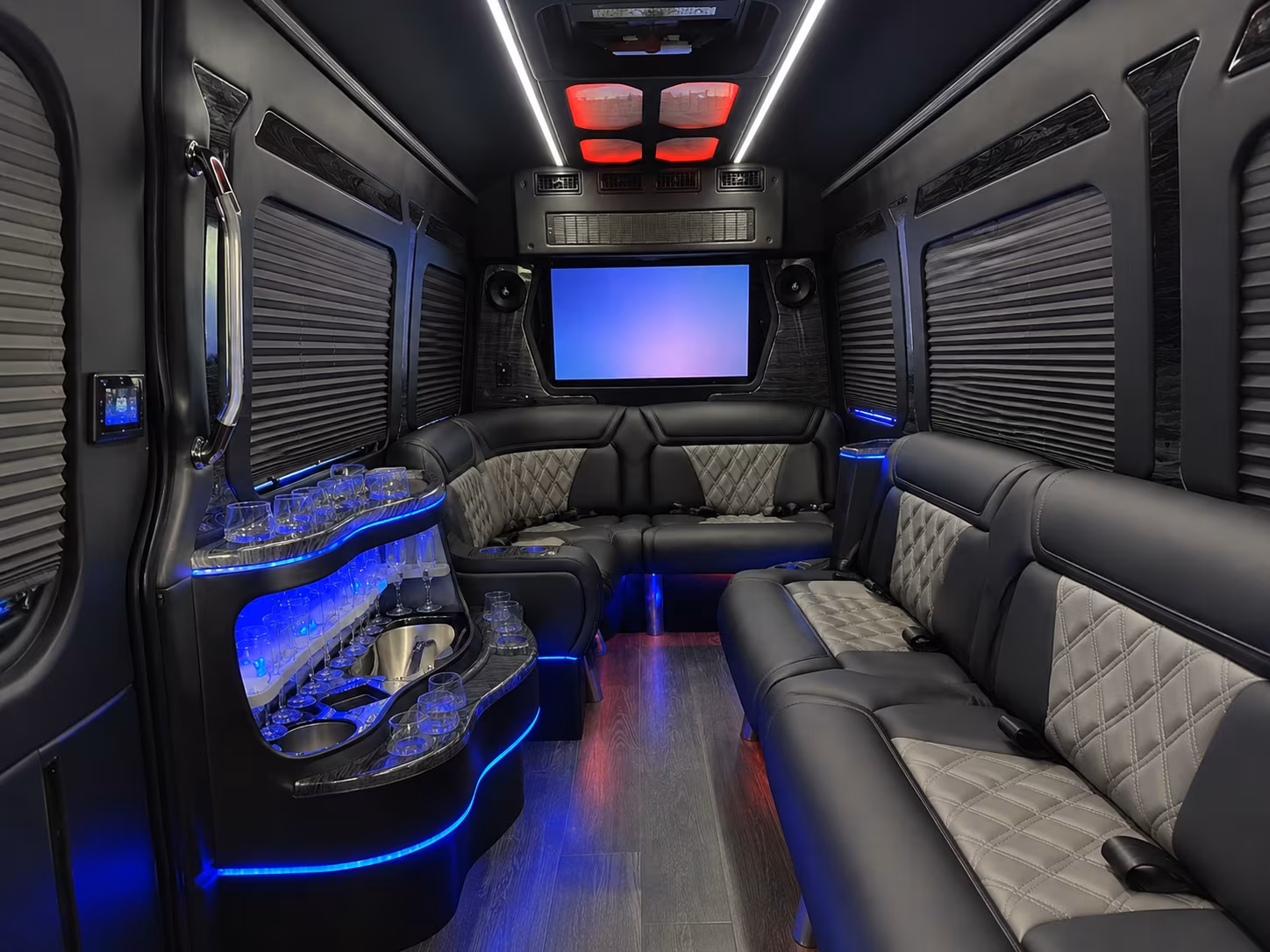 citrus heights 40 passenger party bus interior